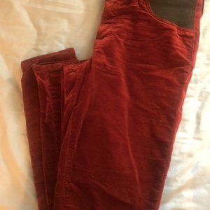 J Brand Mama J oxblood velvet stretch jeans